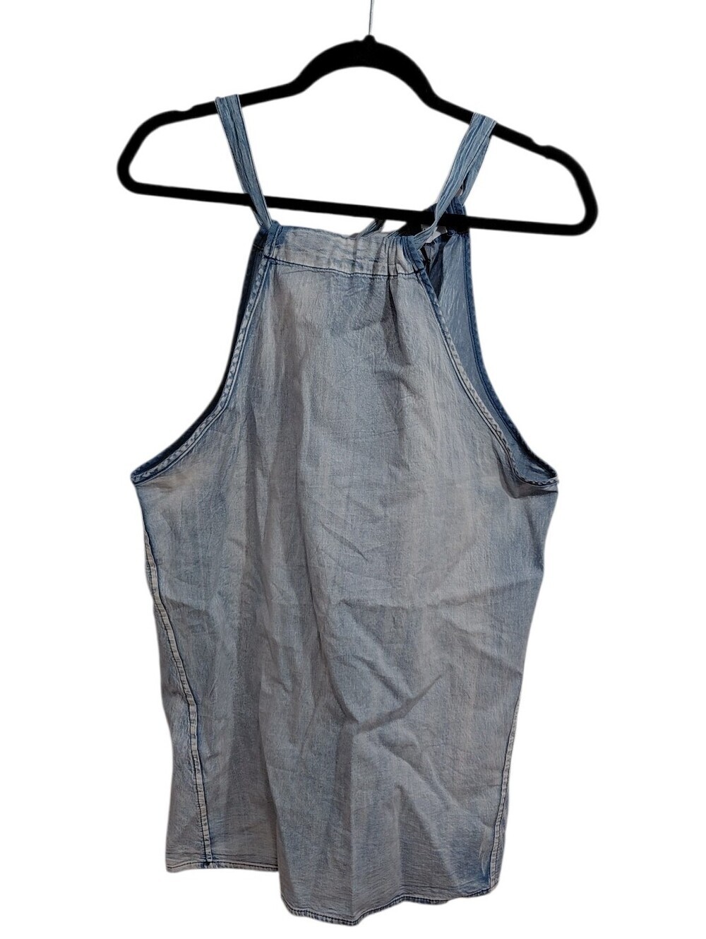 Light Wash Denim Tank Top - Women's Sleeveless Halter